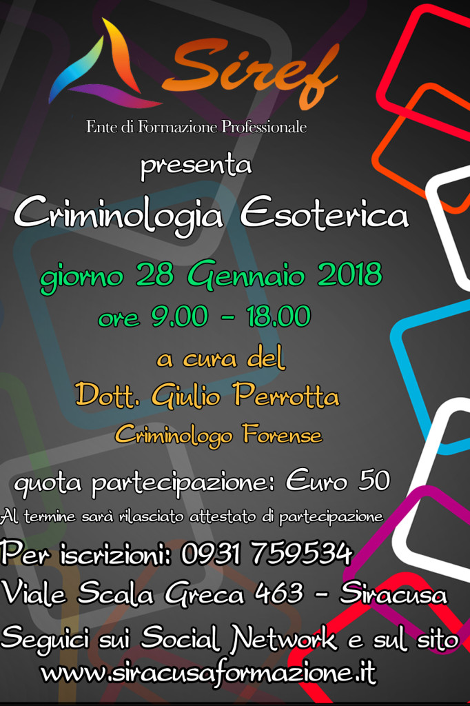 locandina Criminologia Esoterica